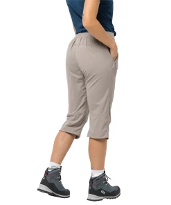 Sortie 😉 Randonnee Pedestre Femme Jack Wolfskin Pantalon 3/4 Femme Jack Wolfskin Activate Light MARRON 😍