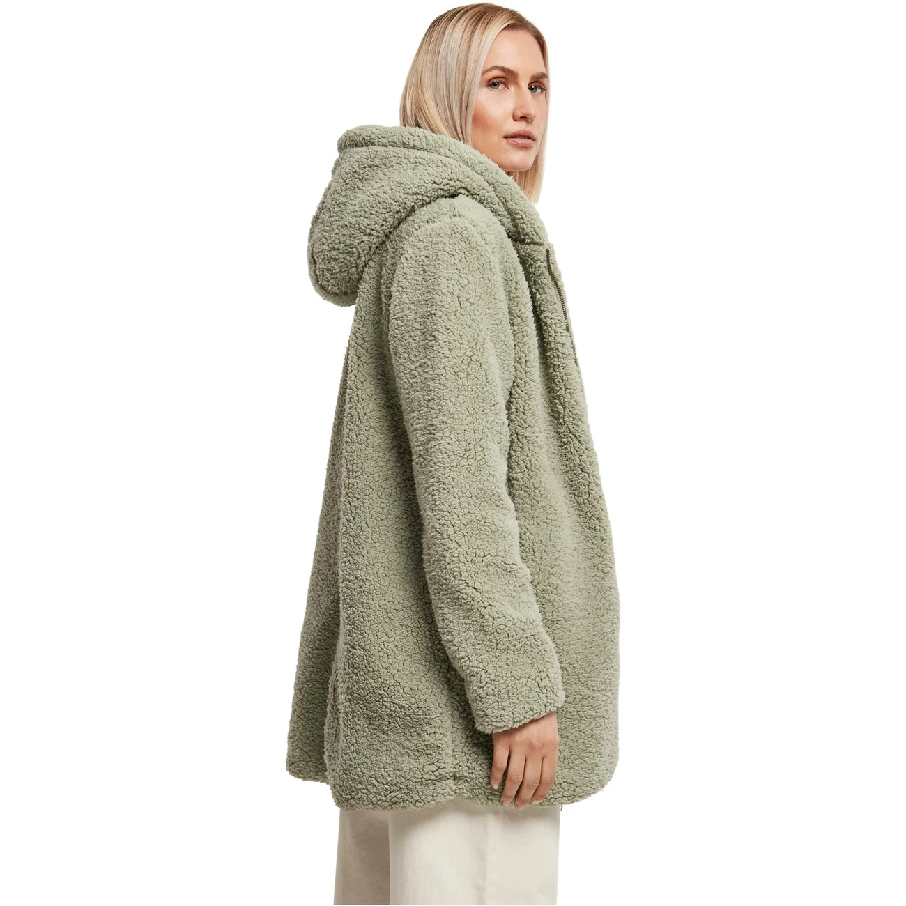De gros 😀 Mode- Lifestyle Femme Urban Classics Polaire À Capuche Femme Urban Classics Sherpa VERT 🌟 7 De gros 😀 Mode- Lifestyle Femme Urban Classics Polaire À Capuche Femme Urban Classics Sherpa VERT 🌟 – Image 5