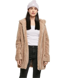 Bon marché 😀 Mode- Lifestyle Femme Urban Classics Polaire À Capuche Femme Urban Classics Sherpa MARRON ⭐