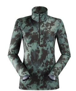 Budget ✔️ Sports Dhivers Femme Eider Polaire Eider Wax 1/2 Zip Print Kaki Femme VERT 🤩
