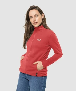 Sortie 🛒 Randonnee Pedestre Femme Jack Wolfskin Polaire Femme Jack Wolfskin Jwp Midlayer ROUGE ⭐