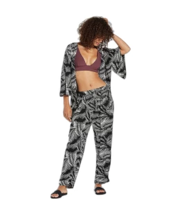 Acheter 👏 Randonnee Pedestre Femme Volcom Pantalon Volcom Stay Palm Black White Femme BLANC 🔥